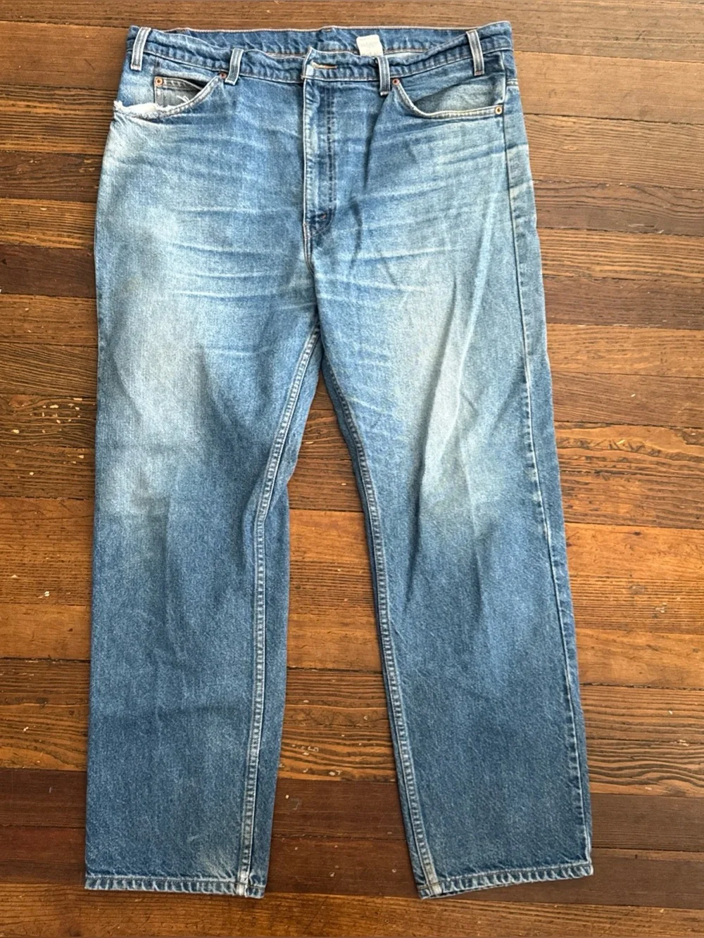 Levis 505 Men 40x30 Orange Tab Vintage Regular Fit Straight Leg Medium Wash Jean
